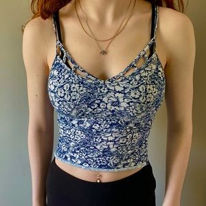 Cropped floral cami tanktop